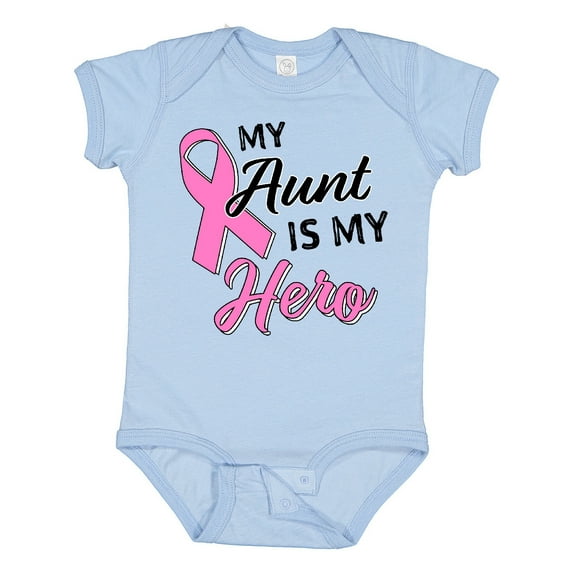 Inktastic My Aunt is My Hero Breast Cancer Awareness Boys or Girls Baby Bodysuit