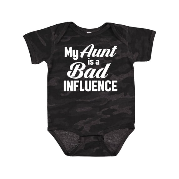 Inktastic My Aunt is a Bad Influence Boys or Girls Baby Bodysuit