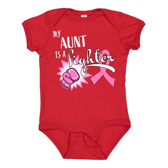 Inktastic My Aunt is a Fighter- Breast Cancer Awareness Boys or Girls Baby Bodysuit