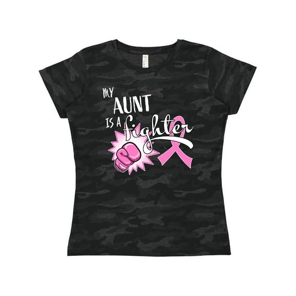 Inktastic My Aunt is a Fighter- Breast Cancer Awareness Women's T-Shirt