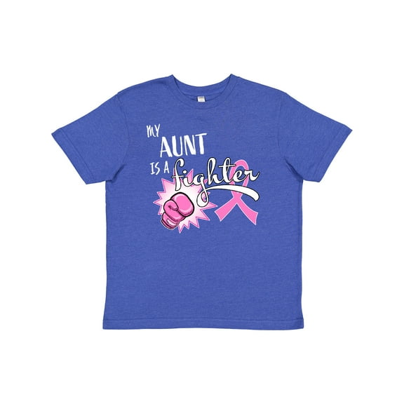 Inktastic My Aunt is a Fighter- Breast Cancer Awareness Youth T-Shirt
