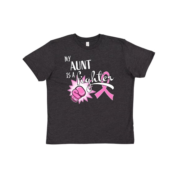 Inktastic My Aunt is a Fighter- Breast Cancer Awareness Youth T-Shirt