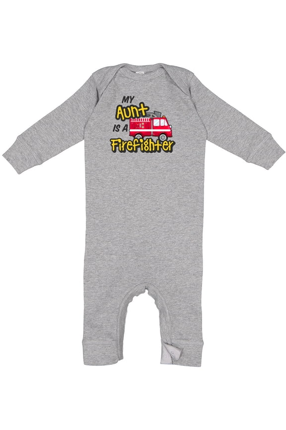 My Aunt is a Firefighter with Fire Truck Baby Romper Coveralls