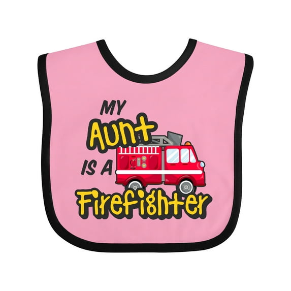 Inktastic My Aunt is a Firefighter with Fire Truck Boys or Girls Baby Bib