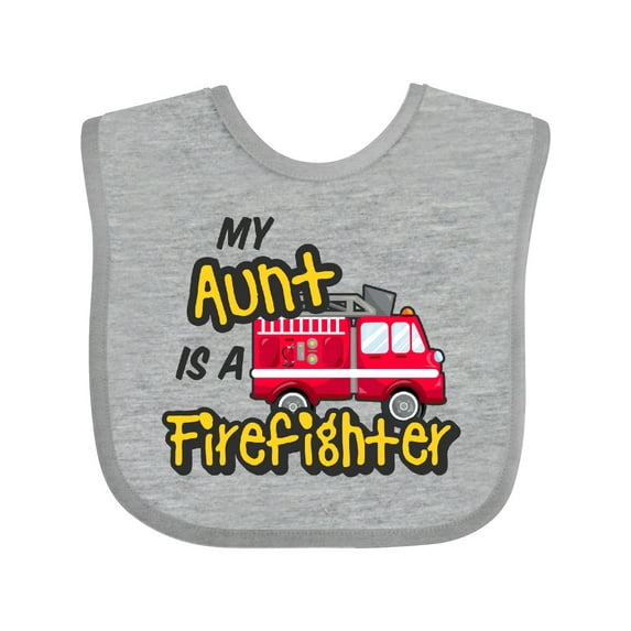 Inktastic My Aunt is a Firefighter with Fire Truck Boys or Girls Baby Bib