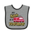 thumbnail image 1 of Inktastic My Aunt is a Firefighter with Fire Truck Boys or Girls Baby Bib, 1 of 4