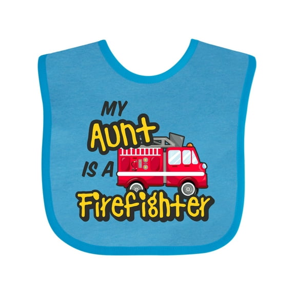 Inktastic My Aunt is a Firefighter with Fire Truck Boys or Girls Baby Bib