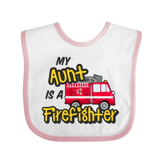Inktastic My Aunt is a Firefighter with Fire Truck Boys or Girls Baby Bib
