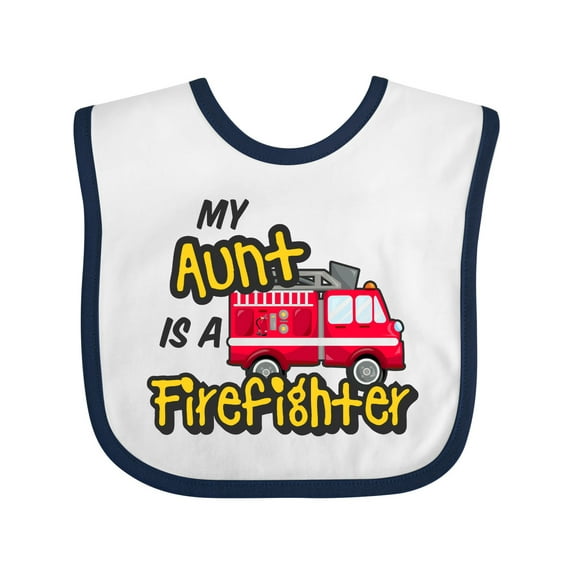 Inktastic My Aunt is a Firefighter with Fire Truck Boys or Girls Baby Bib