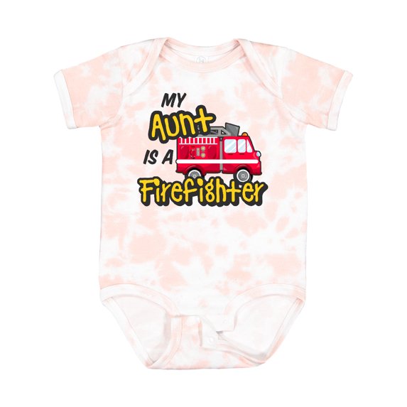 Inktastic My Aunt is a Firefighter with Fire Truck Boys or Girls Baby Bodysuit