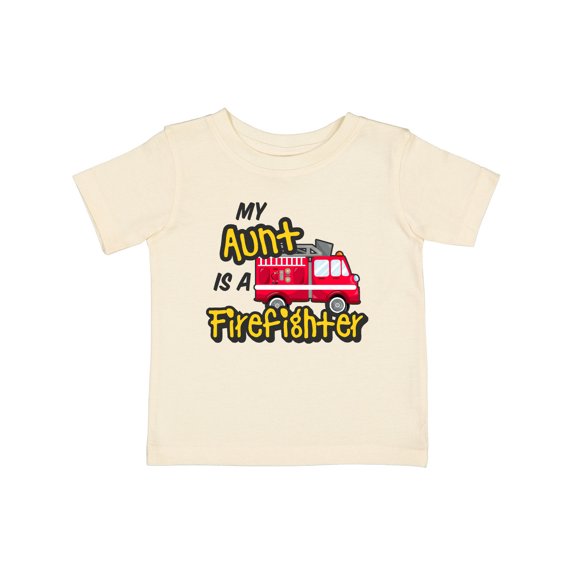 Inktastic My Aunt is a Firefighter with Fire Truck Boys or Girls Baby T-Shirt