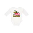thumbnail image 1 of Inktastic My Aunt is a Firefighter with Fire Truck Boys or Girls Long Sleeve Baby Bodysuit, 1 of 5