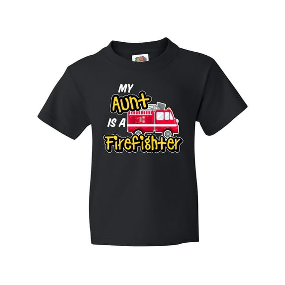 Inktastic My Aunt is a Firefighter with Fire Truck Youth T-Shirt