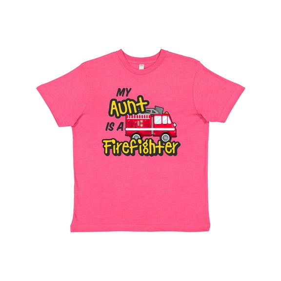 Inktastic My Aunt is a Firefighter with Fire Truck Youth T-Shirt