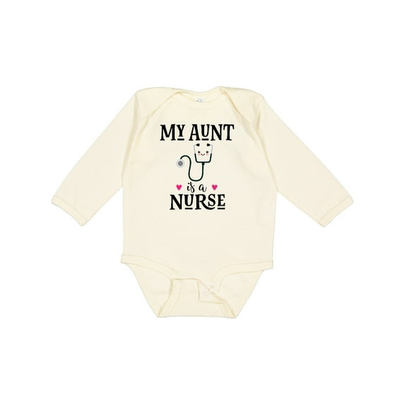 Inktastic My Aunt is a Nurse Girls Long Sleeve Baby Bodysuit