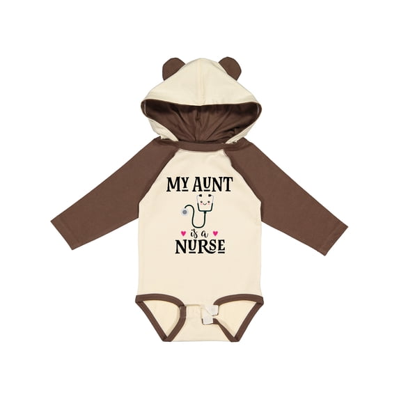 Inktastic My Aunt is a Nurse Girls Long Sleeve Baby Bodysuit