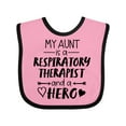 thumbnail image 1 of Inktastic My Aunt is a Respiratory Therapist and a Hero Boys or Girls Baby Bib, 1 of 4