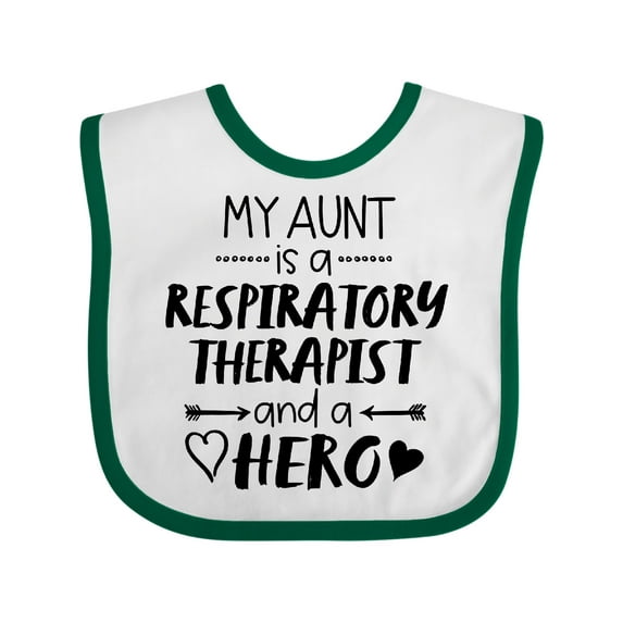 Inktastic My Aunt is a Respiratory Therapist and a Hero Boys or Girls Baby Bib