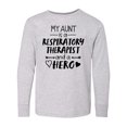 thumbnail image 1 of Inktastic My Aunt is a Respiratory Therapist and a Hero Long Sleeve Youth T-Shirt, 1 of 5