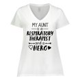 thumbnail image 1 of Inktastic My Aunt is a Respiratory Therapist and a Hero Women's Plus Size V-Neck T-Shirt, 1 of 5