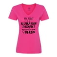 thumbnail image 1 of Inktastic My Aunt is a Respiratory Therapist and a Hero Women's V-Neck T-Shirt, 1 of 5