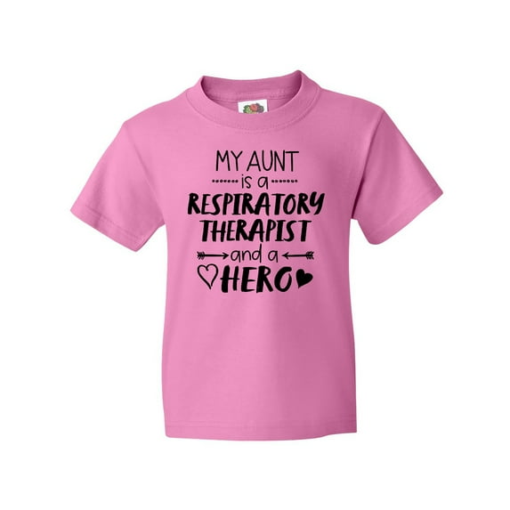 Inktastic My Aunt is a Respiratory Therapist and a Hero Youth T-Shirt