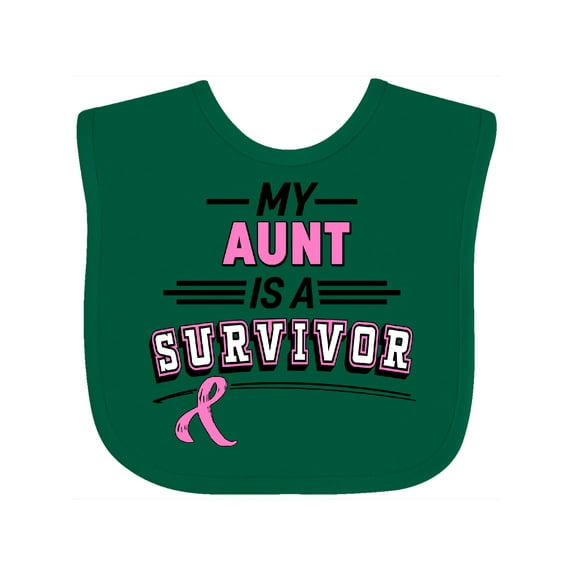 Inktastic My Aunt is a Survivor Breast Cancer Awareness Boys or Girls Baby Bib