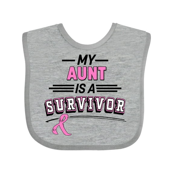 Inktastic My Aunt is a Survivor Breast Cancer Awareness Boys or Girls Baby Bib
