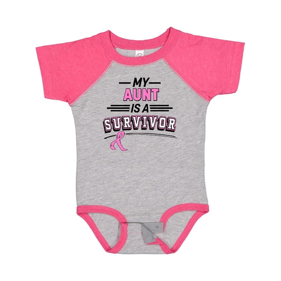 Inktastic My Aunt is a Survivor Breast Cancer Awareness Boys or Girls Baby Bodysuit