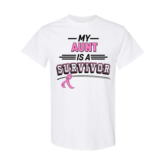 Inktastic My Aunt is a Survivor Breast Cancer Awareness T-Shirt