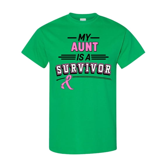 Inktastic My Aunt is a Survivor Breast Cancer Awareness T-Shirt
