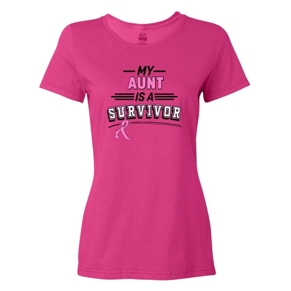Inktastic My Aunt is a Survivor Breast Cancer Awareness Women's T-Shirt