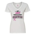 thumbnail image 1 of Inktastic My Aunt is a Survivor Breast Cancer Awareness Women's V-Neck T-Shirt, 1 of 5