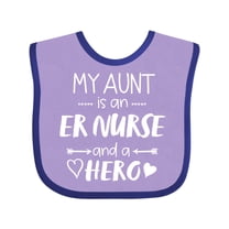 Inktastic My Aunt is an ER Nurse and a Hero Boys or Girls Baby Bib