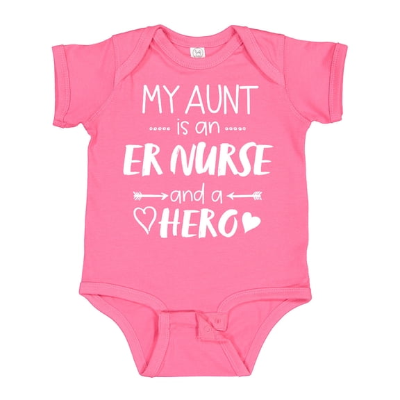 Inktastic My Aunt is an ER Nurse and a Hero Boys or Girls Baby Bodysuit