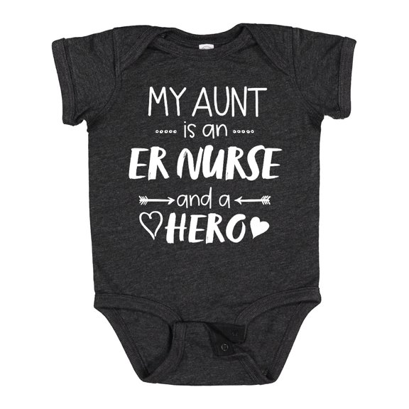 Inktastic My Aunt is an ER Nurse and a Hero Boys or Girls Baby Bodysuit