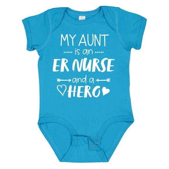 Inktastic My Aunt is an ER Nurse and a Hero Boys or Girls Baby Bodysuit