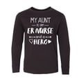 thumbnail image 1 of Inktastic My Aunt is an ER Nurse and a Hero Long Sleeve Youth T-Shirt, 1 of 5