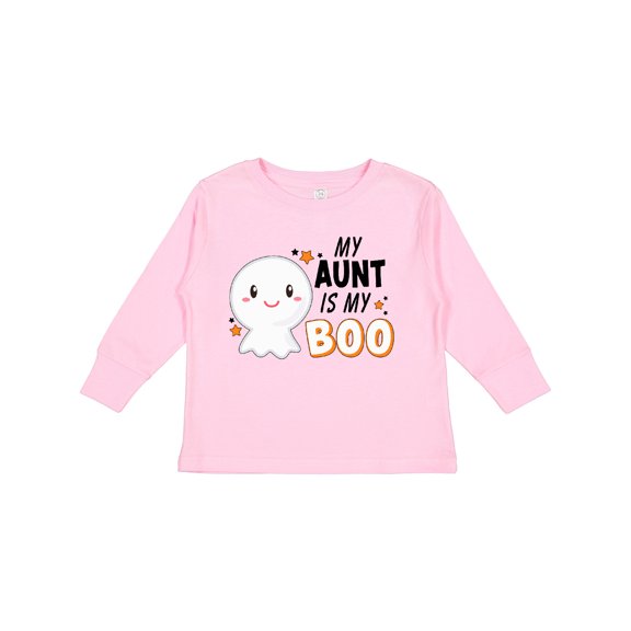 Inktastic My Aunt is my Boo with Cute Ghost Boys or Girls Long Sleeve Toddler T-Shirt