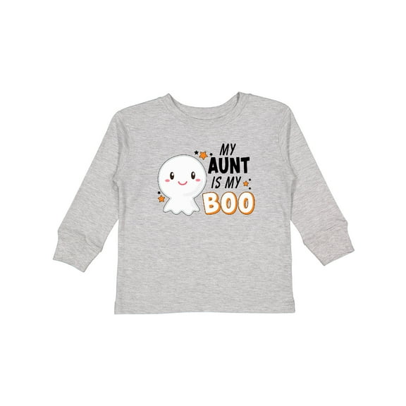 Inktastic My Aunt is my Boo with Cute Ghost Boys or Girls Long Sleeve Toddler T-Shirt