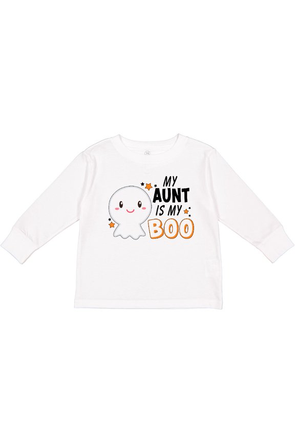 My Aunt is my Boo with Cute Ghost Boys or Girls Long Sleeve Toddler T-Shirt