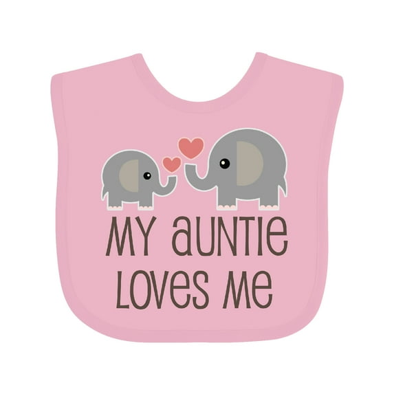 Inktastic My Auntie Loves Me Boys or Girls Baby Bib