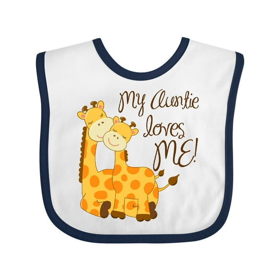 Inktastic My Auntie Loves Me Boys or Girls Baby Bib