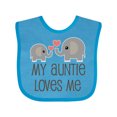 thumbnail image 1 of Inktastic My Auntie Loves Me Boys or Girls Baby Bib, 1 of 4
