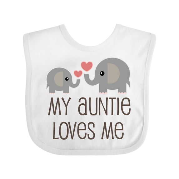 Inktastic My Auntie Loves Me Boys or Girls Baby Bib