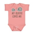 thumbnail image 1 of Inktastic My Auntie Loves Me Boys or Girls Baby Bodysuit, 1 of 5