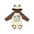 thumbnail image 1 of Inktastic My Auntie Loves Me Boys or Girls Long Sleeve Baby Bodysuit, 1 of 5