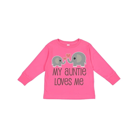 Inktastic My Auntie Loves Me Boys or Girls Long Sleeve Toddler T-Shirt