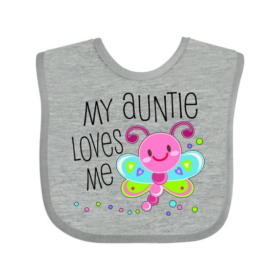 Inktastic My Auntie Loves Me- Cute Dragonfly Boys or Girls Baby Bib
