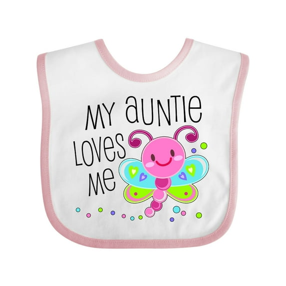 Inktastic My Auntie Loves Me- Cute Dragonfly Boys or Girls Baby Bib